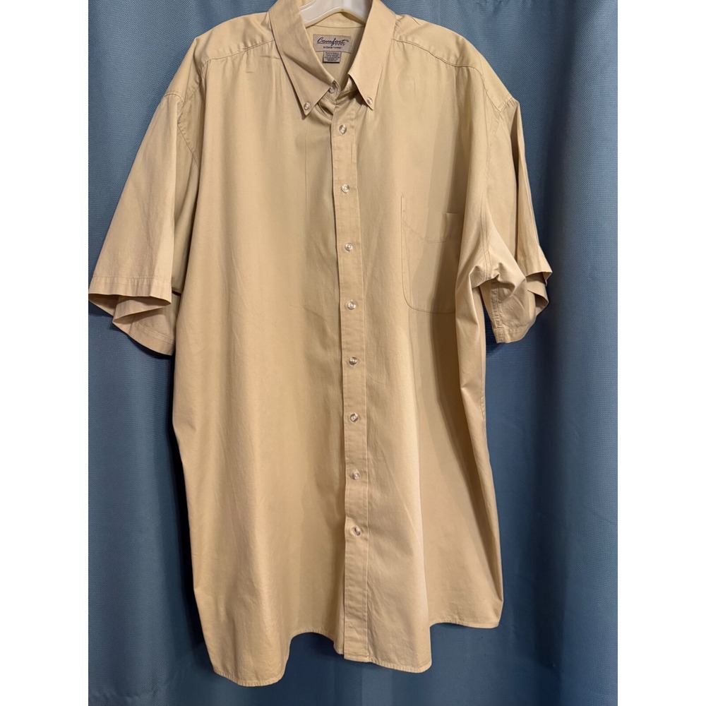 Big & Tall George Foreman Comfort Zone 3XL Khaki  Beige S/S shirt
